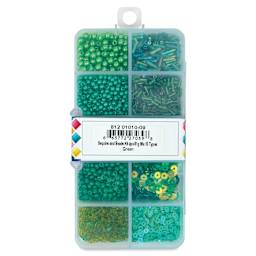 John Bead Sequins & Beads Kit - Green, 81 g back of packaging