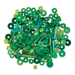 John Bead Sequins & Beads Kit - Green, 81 g assortment of included beads