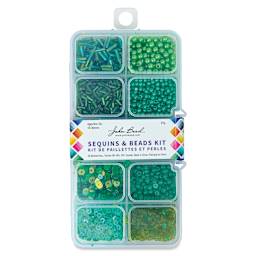 John Bead Sequins & Beads Kit - Green, 81 g front of packaging