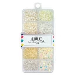 John Bead Sequins & Beads Kit - Beige, 81 g back of packaging