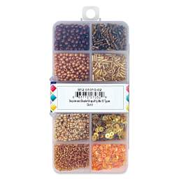 John Bead Sequins & Beads Kit - Gold, 81 g back of packaging