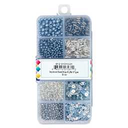 John Bead Sequins & Beads Kit - Silver, 81 g back of packaging