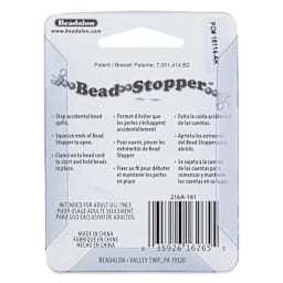 Beadalon Bead Stoppers - Pink Tips, Set of 4 back of packaging