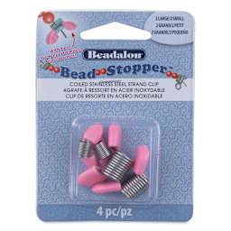 Beadalon Bead Stoppers - Pink Tips, Set of 4 front of packaging