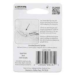 Beadalon French Wire - Gold Color, Set of 4 back of packaging