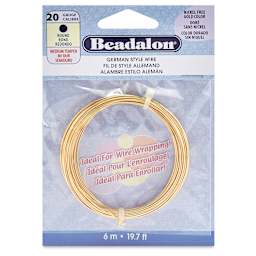 Beadalon German Style Wire - Gold, 20 Gauge, 0.032" x 20 ft
