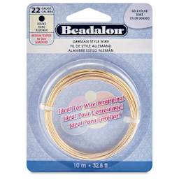 Beadalon German Style Wire - Gold, 22 Gauge, 0.025" x 33 ft