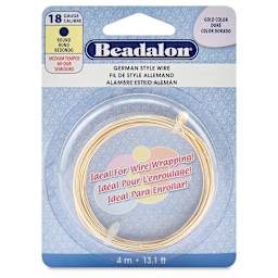 Beadalon German Style Wire - Gold, 18 Gauge, 0.040" x 13 ft