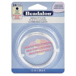Beadalon German Style Wire - Silver-Plated, 24 Gauge, 0.020" x 39-2/5 ft
