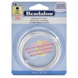 Beadalon German Style Wire - Silver-Plated, 18 Gauge, 0.040" x 13 ft