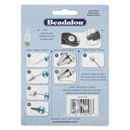 Beadalon Plated Memory Wire - Assorted Sizes, Silver Plated, 1/2 oz back of packaging