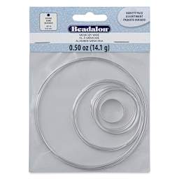 Beadalon Plated Memory Wire - Assorted Sizes, Silver Plated, 1/2 oz front of packaging