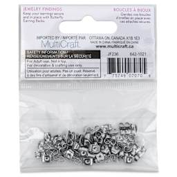 Craft Medley Butterfly Earring Backs back of packaging