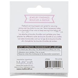 Craft Medley Flatback Earring Stoppers - Clear, 5 mm, Pkg of 200 back of packaging