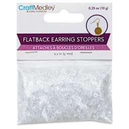 Craft Medley Flatback Earring Stoppers - Clear, 5 mm, Pkg of 200 front of packaging