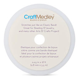 Craft Medley Elastic Jewelry Cord - Clear, 0.8 mm, 18 ft out of packaging