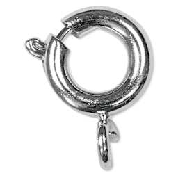 Craft Medley Spring Ring Clasps - Silver, 7 mm, Pkg of 12