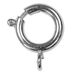 Craft Medley Spring Ring Clasps - Silver, 12 mm, Pkg of 6