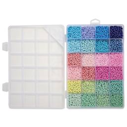 John Bead Color Mix Seed Bead Box - Pastel Dream, Set of 24, lid open