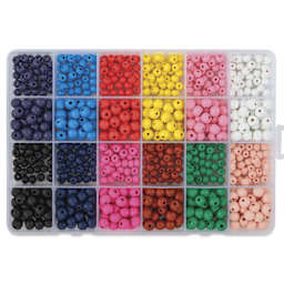 John Bead Color Mix Wood Bead Box - Set of 24 - contents