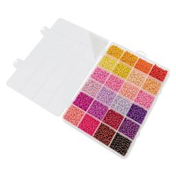 John Bead Color Mix Seed Bead Box - Princess Treasures, Set of 24 with open lid