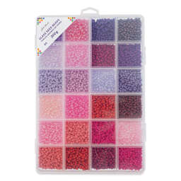 John Bead Color Mix Seed Bead Box - Royal Blush, Set of 24