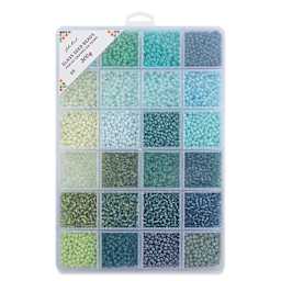 John Bead Color Mix Seed Bead Box - Green Fields, Set of 24