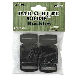 Pepperell Plastic Paracord Buckles - Pkg of 2, Black, 25 mm - front of packaging