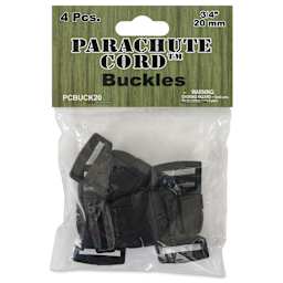 Pepperell Plastic Paracord Buckles - Pkg of 4, Black, 20 mm - front of packaging