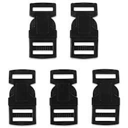 Pepperell Plastic Paracord Buckles - Pkg of 5, Black, 15 mm