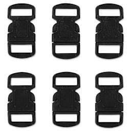 Pepperell Plastic Paracord Buckles - Pkg of 6, Black, 12 mm