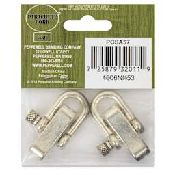 Pepperell Shackle Buckles - Pkg of 2, Silver, 40 mm - back of packaging