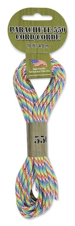 Pepperell Parachute 550 Cord - Rainbow, 16 ft - front of packaging