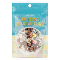John Bead Craft Beads Clay Shapes - Sports Mix, Pkg of 120 - front of packaging