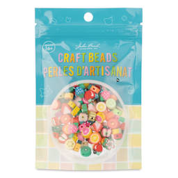 John Bead Craft Beads Clay Shapes - Fruit Mix, Pkg of 120 - front of packaging