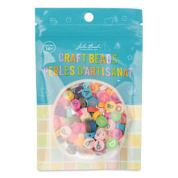 John Bead Craft Beads Clay Shapes - Alphabet Mix, Pkg of 120 - front of packaging
