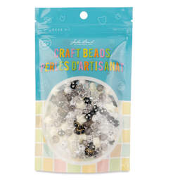 John Bead Craft Beads Star Mix - Black and White, 70 g - front of packaging
