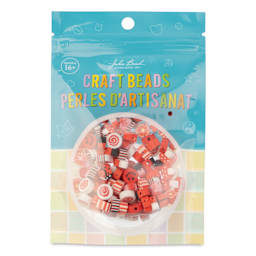 John Bead Craft Beads Clay Shapes - Red Mix, Pkg of 120 - front of packaging