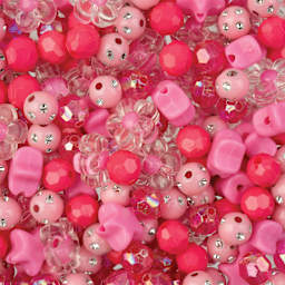 John Bead Craft Beads Star Mix - Pink - close-up