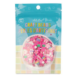 John Bead Craft Beads Clay Shapes - Pink Mix, Pkg of 120 - front of packaging