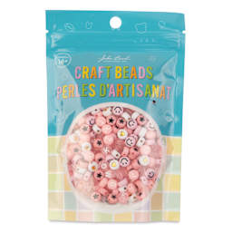 John Bead Craft Beads Disc Mix - Pink, 72 g - front of packaging
