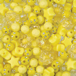 John Bead Craft Beads Star Mix - Yellow, 70 g