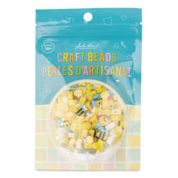 John Bead Craft Beads Clay Shapes - Yellow Mix, Pkg of 120 - front of packaging