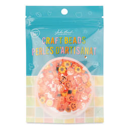 John Bead Craft Beads Clay Shapes - Orange Mix, Pkg of 120 - front of packaging