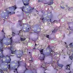 John Bead Craft Beads Star Mix - Purple - close-up
