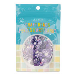 John Bead Craft Beads Clay Shapes - Purple Mix, Pkg of 120 - front of packaging