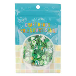 John Bead Craft Beads Clay Shapes - Green Mix, Pkg of 120 - front of packaging
