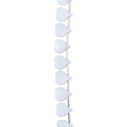 John Bead Crystal Lane DIY Glass Garden Bead Single Strand - Heart Petals, White