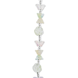 John Bead Crystal Lane DIY Glass Garden Bead Single Strand - Butterflies, Roses, and Tulips, Green Pastels - close-up