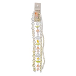 John Bead Crystal Lane DIY Glass Garden Bead Quadruple Strand - Tulips, Flowers, and Faceted Rondelles, Pale Green Mix front of packaging